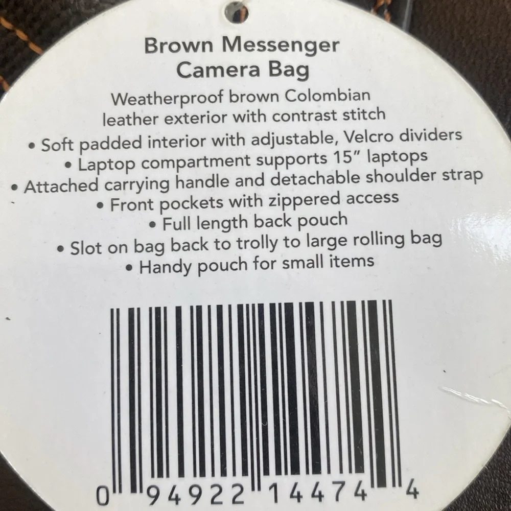 NWT Jack by Jill-e Genuine Leather Camera/Video Travel Bag - Large - Picture 3 of 14